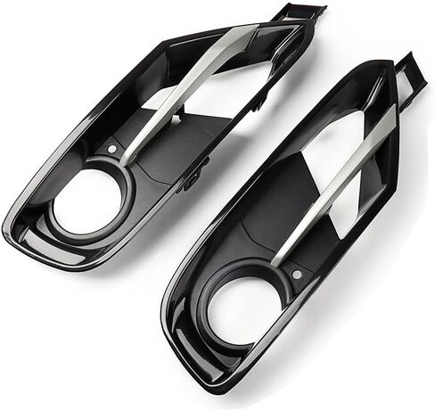 Black Front Lower Grille Fog Light Cover Bezel Chrome Trim Replacement for 2012-2015 BMW F30 F31 3-Series Sport-Line 51117300739 51117300740 BM1047127 in Saudi Arabia