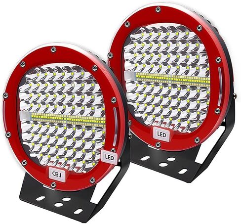 9 Inch Round Led Offroad Driving Light, 2Pcs 408W Super Bright White Work Light Spot Flood Combo Off Road Pod Light Compatible with Truck SUV ATV UTV Pickup Tractor 4WD in Saudi Arabia