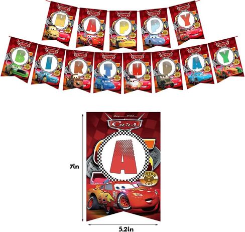 cars party decorations,party suppiles Inclusioning cake toppers, spiral hangings, dinner plates, tablecloths,stickers, in Kuwait