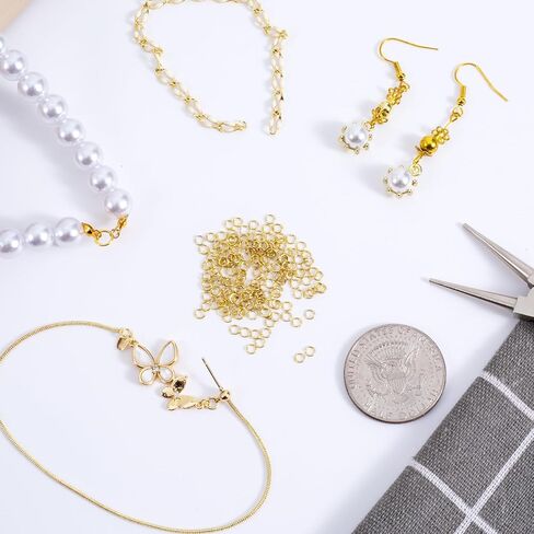 100pcs 18K Gold Filled Jump Rings, Open Jewelry Jump Rings, 3mm Gold Charms for Women Key Chains Necklace Bracelet Pendant Earrings Jewelry Making in Saudi Arabia