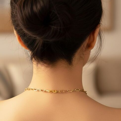 6Pcs Gold Bracelet Extender, Necklace Extender Jewelry Clasps Women Foldover Clip Link Extensions for Necklace Extension Bracelet Extension Women's Jewelry Making Repair Kit in Kuwait