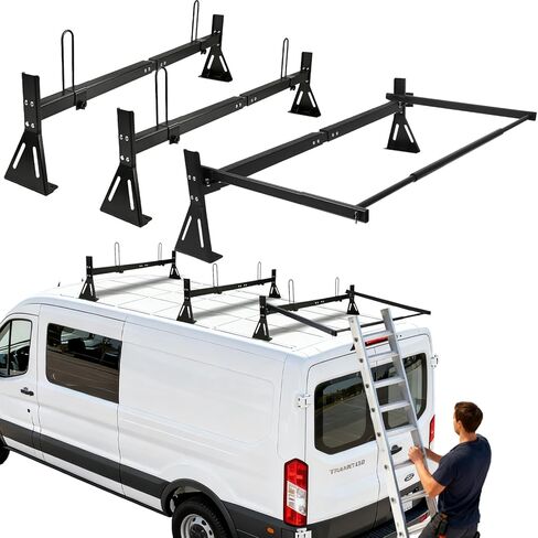 hightall Van Ladder Rack with Roller,No Drilling Required Van Roof Rack with Cargo Stoppers,Compatible with Ford Transit150/250/350,Transit Connect,Nissan NV 1500 2500 3500 in Saudi Arabia