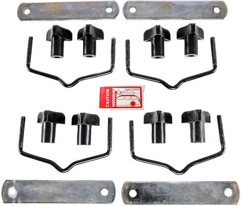 أجهزة استبدال JEGS لحاملات البضائع JEGSport | أرقام أجزاء العلامة التجارية JEGS 555-90098/555-90097 | تتضمن 4 دعامات تثبيت، و8 مقابض ملولبة، و4 لوحات تثبيت، و4 خطافات مشبك in Kuwait