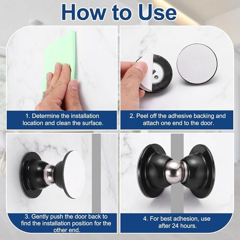 uxcell 5.1" Magnetic Door Stoppers, Magnetic Doorstops for Wall and Floor Mounting, No Drilling Door Holder with Adhesive for RV Baggage Doors, Home, Office, White in Saudi Arabia