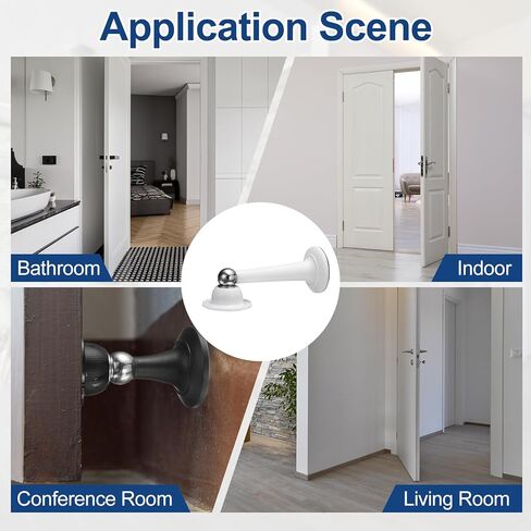 uxcell 5.1" Magnetic Door Stoppers, Magnetic Doorstops for Wall and Floor Mounting, No Drilling Door Holder with Adhesive for RV Baggage Doors, Home, Office, White in Saudi Arabia