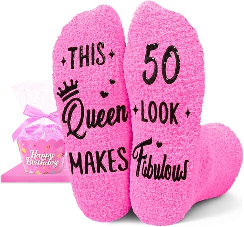 HAPPYPOP 50th Birthday Gifts Ideas - Socks for 50 Year Olds, Best Gifts for 50 Year Old Middle Aged Women Men, Gift Ideas for 50 Year Olds in Saudi Arabia