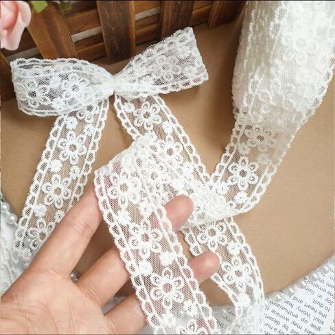 3 لفات من أشرطة الدانتيل العتيقة بطول 15 ياردة مطرزة بالزهور لتغليف باقة القوس DIY سكرابوكينغ وخياطة الملابس والحرف اليدوية، بيج in Kuwait