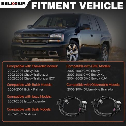 2 قطعة مستشعر سرعة العجلات الأمامية ABS يسار ويمين متوافق مع 2002-2009 Chevy Trailblazer SSR، GMC Envoy XL XUV، Buick Rainier Driver & Passenger Side ABS Sensor استبدال ALS1337 970-282 15158254 in Kuwait