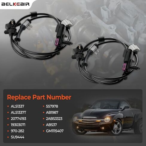 2 قطعة مستشعر سرعة العجلات الأمامية ABS يسار ويمين متوافق مع 2002-2009 Chevy Trailblazer SSR، GMC Envoy XL XUV، Buick Rainier Driver & Passenger Side ABS Sensor استبدال ALS1337 970-282 15158254 in Kuwait