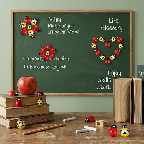 JJUNW 300PCS Wooden Bees Wood, Flatback Wooden Ladybugs, Self-Adhesive Mini Wood Bugs for Crafts Scrapbooking DIY Bee Party Decoration in Kuwait