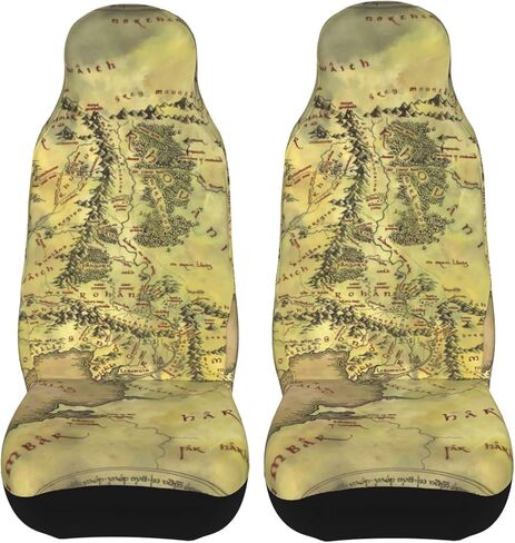 Middle Earth Map Pattern Car Seat Covers 2 Pcs Front Seat Protector Cover Cushion Auto Decor Universal Fit Most Vehicle, Car, SUV Sedan & Truck in Saudi Arabia
