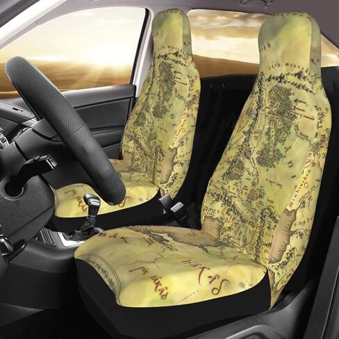 Middle Earth Map Pattern Car Seat Covers 2 Pcs Front Seat Protector Cover Cushion Auto Decor Universal Fit Most Vehicle, Car, SUV Sedan & Truck in Saudi Arabia