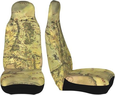 Middle Earth Map Pattern Car Seat Covers 2 Pcs Front Seat Protector Cover Cushion Auto Decor Universal Fit Most Vehicle, Car, SUV Sedan & Truck in Saudi Arabia