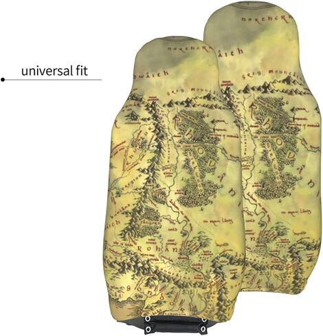 Middle Earth Map Pattern Car Seat Covers 2 Pcs Front Seat Protector Cover Cushion Auto Decor Universal Fit Most Vehicle, Car, SUV Sedan & Truck in Saudi Arabia