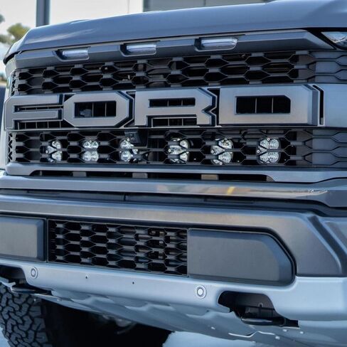 مجموعة إضاءة شبكية خلف الشبكة LED من Baja Designs Squadron Pro لشاحنة Ford F-150 Raptor 2021+ (متعددة الأنماط، شفافة) in Kuwait