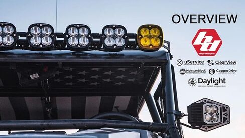 مجموعة إضاءة شبكية خلف الشبكة LED من Baja Designs Squadron Pro لشاحنة Ford F-150 Raptor 2021+ (متعددة الأنماط، شفافة) in Kuwait