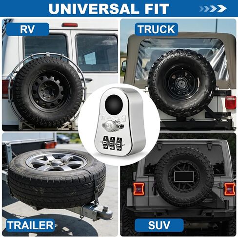 Spare Tire Nut Lock for Side Mount Spare Tire Trailer Spare Tire Mount Tire Lock Locking Lug Nuts Easy Install for SUV, Trailer, RV, Truck in Saudi Arabia