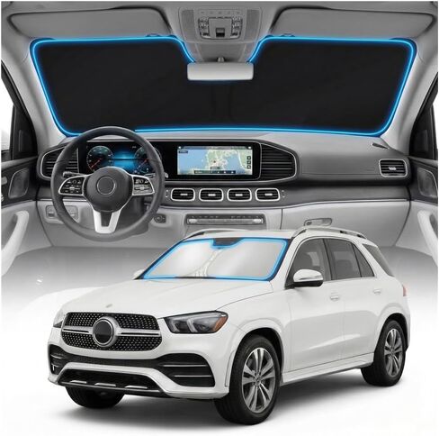 for Mercedes Benz GLE Sun Shade Windshield Cover - Custom Fit GLE Accessories 2012-2024 2025 2026 Sunshade Foldable UV Protection & Heat Shield Sun Visor Accessories in Saudi Arabia