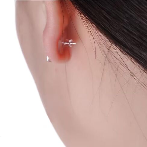 100pcs of Fishhook-Style Ear Hooks, Earring Backs Suitable for Drooping Earlobes, Featuring Replaceable Transparent Rubber Ear Hooks with Safety Stoppers and Soft Couplers in Kuwait