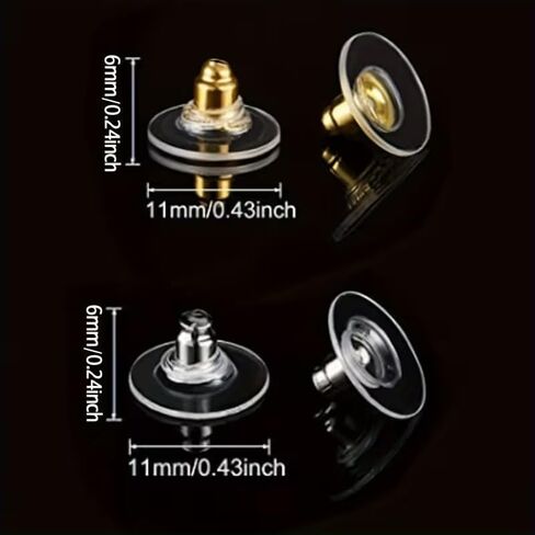 100pcs of Fishhook-Style Ear Hooks, Earring Backs Suitable for Drooping Earlobes, Featuring Replaceable Transparent Rubber Ear Hooks with Safety Stoppers and Soft Couplers in Kuwait