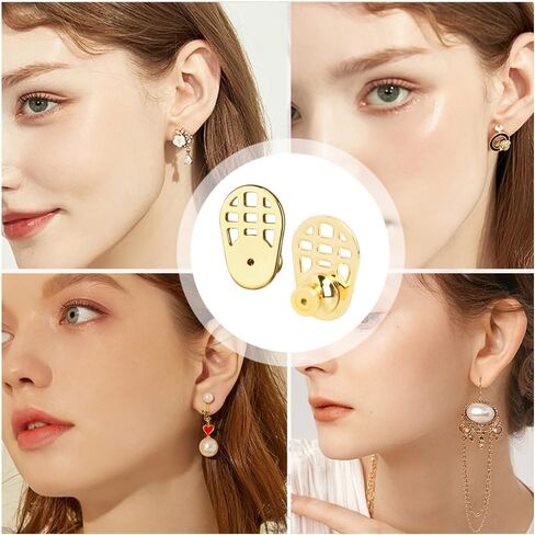 Earring Backs for Heavy Earrings, 4 Pack Locking Earring Lifters for Droopy Ears, Secure Stud Backings for Women, Fits 0.6-1.2 mm Posts, Includes Storage Tray in Saudi Arabia