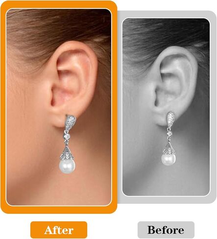 Earring Backs for Droopy Ears, 32 Pcs White Acrylic and Clear Silicone Lifters, Replacement Backs for Comfortable and Secure Fit in Saudi Arabia