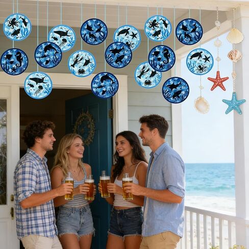 AnyDesign 32 Sets Summer Ocean Shark Suncatcher Paper Crafts Kit Under The Sea Animal DIY Tissue Paper Crafts Hanging Ornament for Stained Glass Window Party Classroom Decor in Kuwait