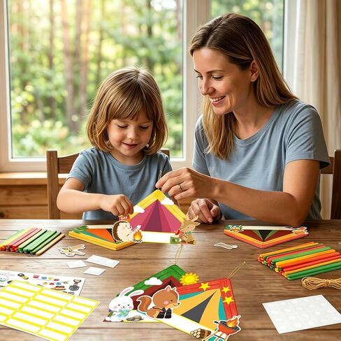 Fancy Land 24 Pack Camping Picture Frame Craft for Kids Summer Camp Wood Frame Hanging Ornaments Craft Kits DIY Camping Party Favors Activities Decorations in Kuwait