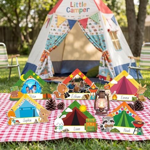 Fancy Land 24 Pack Camping Picture Frame Craft for Kids Summer Camp Wood Frame Hanging Ornaments Craft Kits DIY Camping Party Favors Activities Decorations in Kuwait