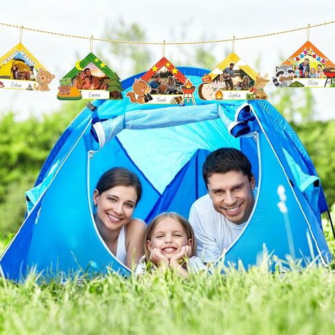 Fancy Land 24 Pack Camping Picture Frame Craft for Kids Summer Camp Wood Frame Hanging Ornaments Craft Kits DIY Camping Party Favors Activities Decorations in Kuwait