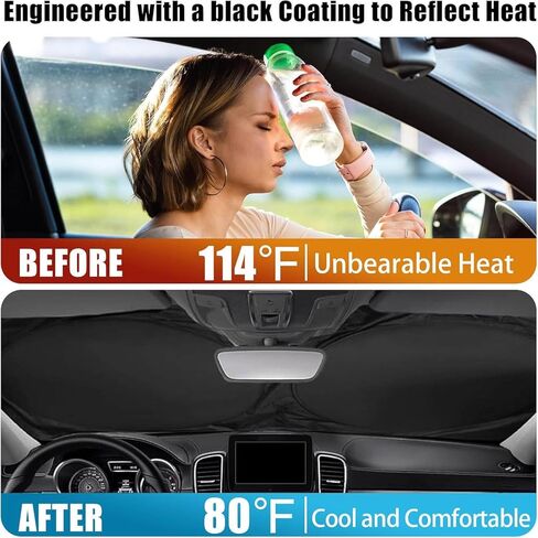 Funny Cows Car Windshield Sun Shade, Foldable Reflective Sunshade for Front Window, UV & Heat Blocking, Interior Protector, Universal Fit for SUV Sedan Truck, 59" x 31.5" in Saudi Arabia