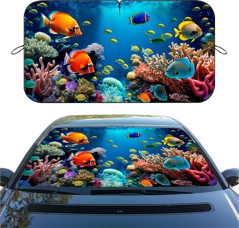 Funny Cows Car Windshield Sun Shade, Foldable Reflective Sunshade for Front Window, UV & Heat Blocking, Interior Protector, Universal Fit for SUV Sedan Truck, 59" x 31.5" in Saudi Arabia