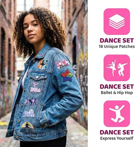 18PCS Love Dance Iron on Patches Set, Ballet Embroidered Appliques, Dance Theme Iron On Patches for Clothes, Jackets, Bags, Backpacks in Kuwait
