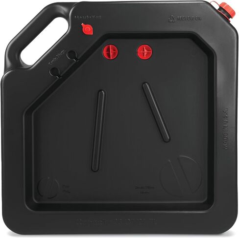 PAK Premium 23 Quart Oil Drain Pan, Easy Pour Design with Tethered Cap, High Capacity, Made in USA in Saudi Arabia