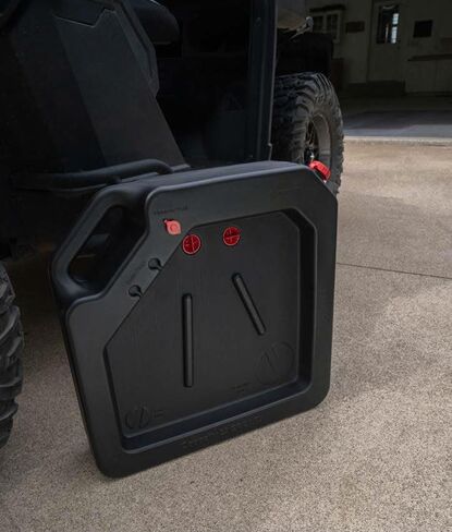PAK Premium 23 Quart Oil Drain Pan, Easy Pour Design with Tethered Cap, High Capacity, Made in USA in Saudi Arabia