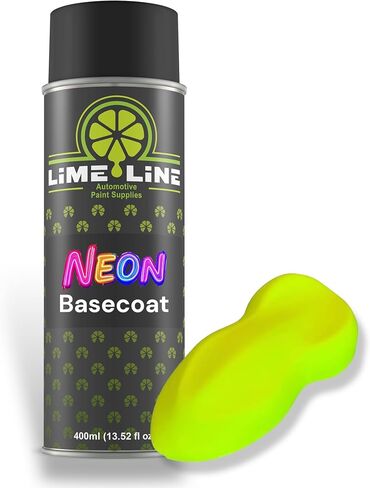LiME LiNE Premium Automotive Basecoat Aerosol Spray Paint - Fast Drying- Custom Paint, Must Be Clearcoated! (Neon Yellow) in Kuwait
