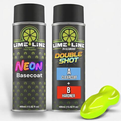 LiME LiNE Premium Automotive Basecoat Aerosol Spray Paint - Fast Drying- Custom Paint, Must Be Clearcoated! (Neon Yellow) in Kuwait