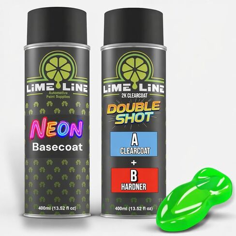 LiME LiNE Premium Automotive Basecoat Aerosol Spray Paint - Fast Drying- Custom Paint, Must Be Clearcoated! (Neon Yellow) in Kuwait