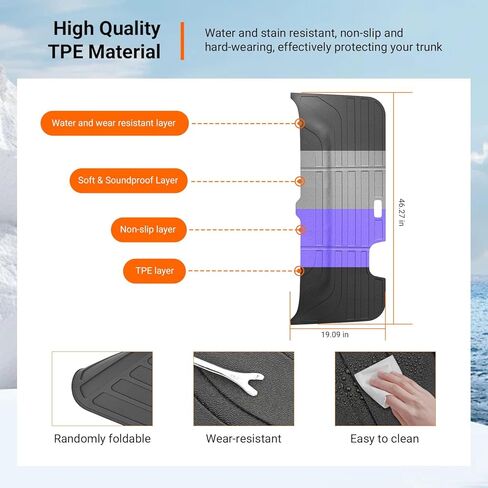 Powoq Liftgate Mat متوافق مع 2020-2025 Palisade Trunk Tailgate Mat TPE Liftgate Liner Cargo Liner استبدال لـ 2020 2021 2022 2023 2024 2025 Palisade Accessories in Kuwait