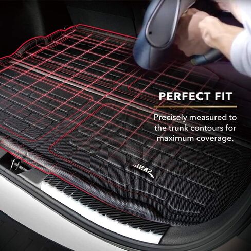 3D MAXpider Custom Fit Kagu Cargo Liner (Black) Compatible with Lexus TX 2024-2026 Electric - Behind 3rd Row Seatback Protecter & Cargo Liner in Kuwait