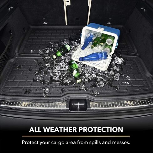 3D MAXpider Custom Fit Kagu Cargo Liner (Black) Compatible with Lexus TX 2024-2026 Electric - Behind 3rd Row Seatback Protecter & Cargo Liner in Kuwait