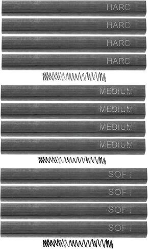 MECCANIXITY Compressed Charcoal Sticks, Soft/Medium/Hard Grade Square Vine Charcoal Sticks Set Art Supplies for Painting Drawing Sketching Shading Artists Beginners(Pack of 12) in Kuwait