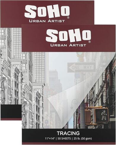 SoHo Urban Artist Vellum Tracing Paper Pads 2 Pack 11x14 - Translucent Vellum Paper for Drawing, Tracing, Different Media Types in Kuwait