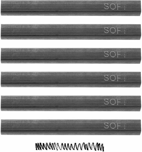 MECCANIXITY Compressed Charcoal Sticks, Soft/Medium/Hard Grade Square Vine Charcoal Sticks Set Art Supplies for Painting Drawing Sketching Shading Artists Beginners(Pack of 12) in Kuwait