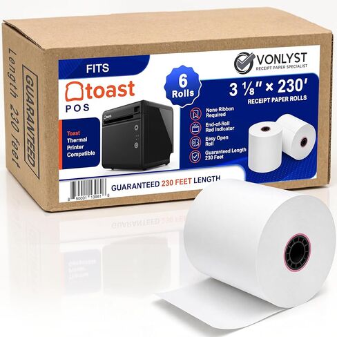 Thermal Printer Paper Roll for Toast TP200 Receipt Printer Point of Sale (12 rolls) in Saudi Arabia
