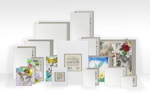 Creative Mark ArtBites Canvas Textured Boards 5-Pack - 2.3mm Stock Board Mounted Mini Canvases for Painting, Sketching, Printing & More! - 4x4 in Kuwait