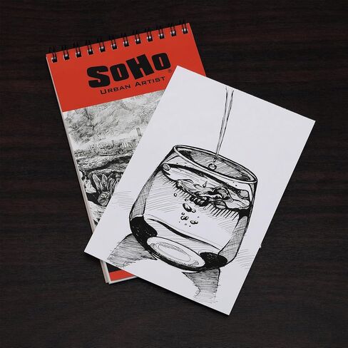 SoHo Urban Artist Softcover Drawing Pad - 4"x6", 12 Pack w/288 Sheets Total - 92 lbs/150gsm, Mixed Media Sketchbook, Dual-Sided, Acid-Free, Wire-Bound, Micro-Perforated, Repeated Erasing & Reworking in Kuwait