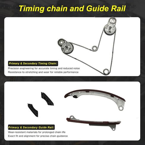 1GRFE 4.0 Timing Chain Kit w/VVT Sprockets & Solenoids Fit for Toyota Tacoma 4Runner Tundra FJ Cruiser 2005-2015 4.0L V6 Single VVT-i 13050-31030 15330-31010 9-4217S in Kuwait