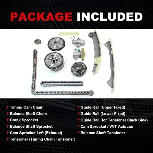 مجموعة سلسلة التوقيت AUCERAMIC مع ضرس VVT مناسب لعام 2009 Nissan Cube 2007-2009 Nissan Sentra Versa 1.8L 2.0L L4 DOHC رمز المحرك MR18DE MR20DE 13070EN200 130281KC0A in Kuwait