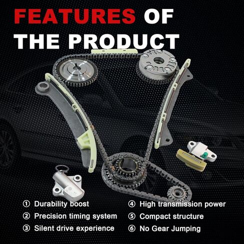 مجموعة سلسلة التوقيت AUCERAMIC مع ضرس VVT مناسب لعام 2009 Nissan Cube 2007-2009 Nissan Sentra Versa 1.8L 2.0L L4 DOHC رمز المحرك MR18DE MR20DE 13070EN200 130281KC0A in Kuwait